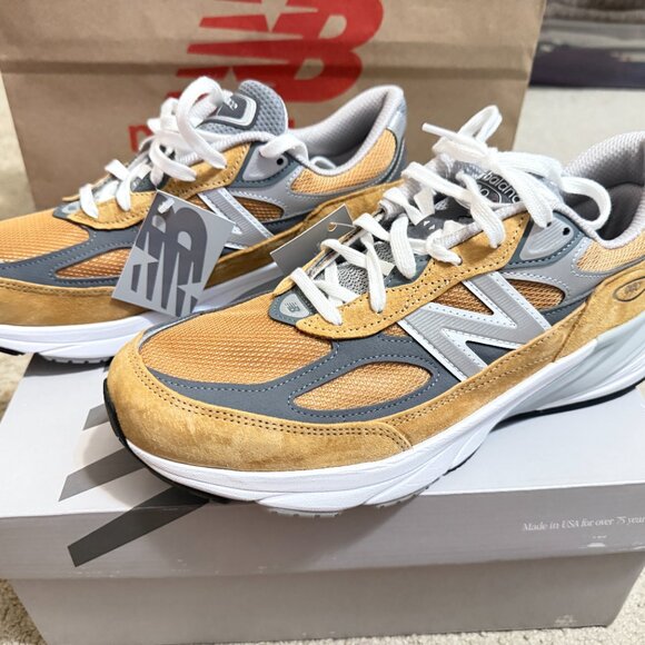 $399 Authentic NEW BALANCE U990TN6 Made in USA Men's Mustard Trainers Sz.10.5
